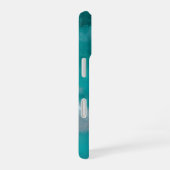 Coque iPhone 16 Nuages Blancs sur Turquoise (Côté droit)