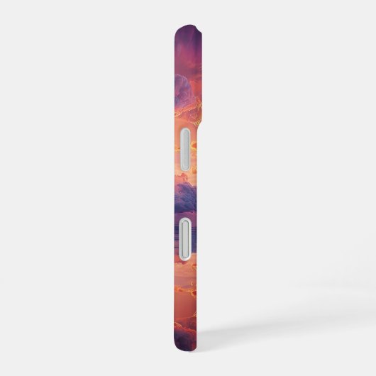 Coque iPhone 16 Nuages Dramatiques Surréalistes Avec Coucher de So (Côté droit)