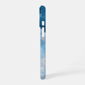Coque iPhone 16 Nuages peints en bleu et blanc (Côté gauche)