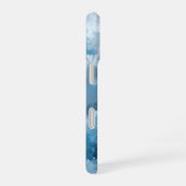 Coque iPhone 16 Nuages peints en bleu et blanc (Côté droit)