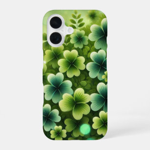 COQUE iPhone 16 NUANCES DE TRÈFLE IRLANDAIS VERT