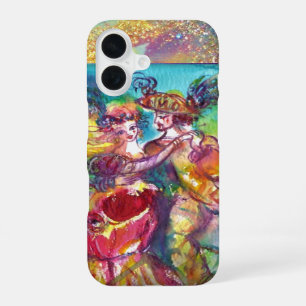 COQUE iPhone 16 NUIT DE MASCARADE / BAL DE CARNAVAL MONOGRAMME