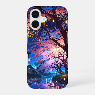 Coque iPhone 16 Nuit de printemps étoilée – Printemps anime magiqu