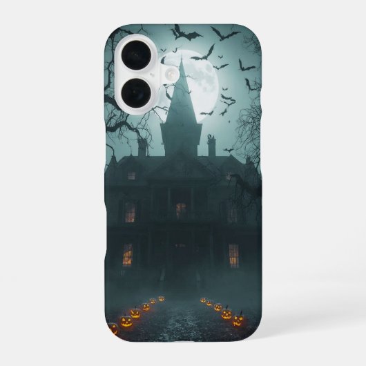 Coque iPhone 16 Nuit effrayante avec des citrouilles Jack-o'-Lante (Verso)