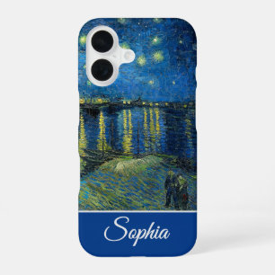 Coque iPhone 16 Nuit étoilée personnalisable sur le Rhône, Van Gog