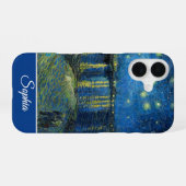 Coque iPhone 16 Nuit étoilée personnalisable sur le Rhône, Van Gog (Verso Horizontal)