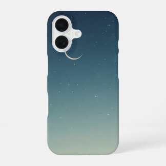 Coque iPhone 16 Nuit vintage avec croissant de lune