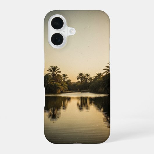 Coque iPhone 16 Oasis du désert vintage (Verso)