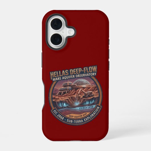 Coque iPhone 16 Observatoire de l'aquifère de Hellas Deep-Flow sur (Verso)