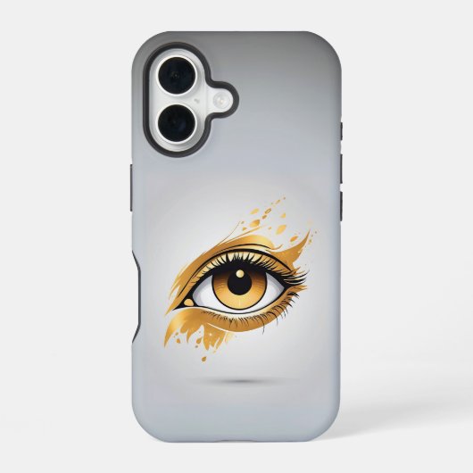 Coque iPhone 16 Oeil doré côté gauche (Verso)