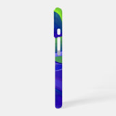Coque iPhone 16 Oeil mal, 3D Abstrait en vert bleu violet (Côté gauche)