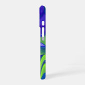 Coque iPhone 16 Oeil mal, 3D Abstrait en vert bleu violet (Côté gauche)