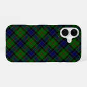 Coque iPhone 16 Ogilvie tartan bleu vert plaid (Verso Horizontal)
