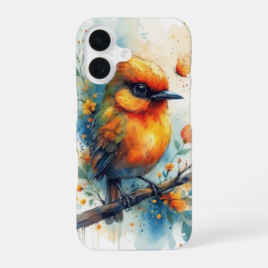 Coque iPhone 16 Oiseau coloré abstrait (Verso)