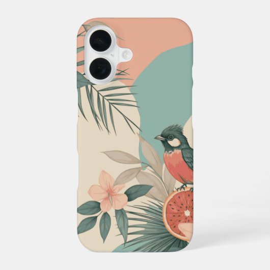 Coque iPhone 16 Oiseau de Humming Tropical (Verso)