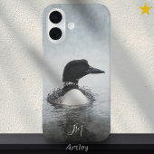 Coque iPhone 16 Oiseau de plongée commun Initiales Nom personnalis