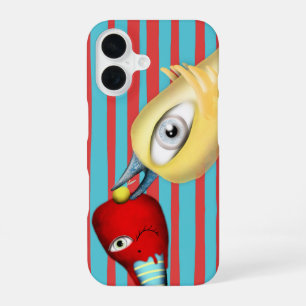 Coque iPhone 16 Oiseau jaune histoire de fruit glace rouge délicie