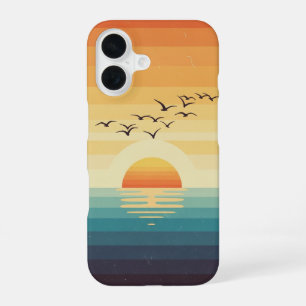 Coque iPhone 16 Oiseaux de mer vintage en vol