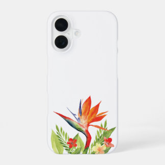 Coque iPhone 16 Oiseaux de paradis aquarelle floral
