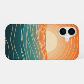 Coque iPhone 16 Onde Rétro Horizon (Verso Horizontal)