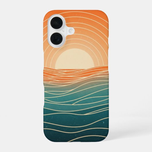 Coque iPhone 16 Onde Rétro Horizon (Verso)