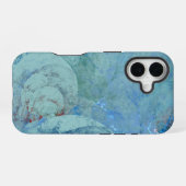 Coque iPhone 16 Opale bleue Abstrait (Verso Horizontal)