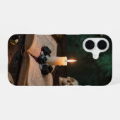 Coque iPhone 16 Open Book and Candle Gothic Phone Case (Verso Horizontal)