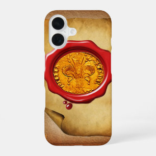 Coque iPhone 16 OR FLEURIS DE FLORENTIN ANTIQUE FORINT cire parche