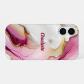 Coque iPhone 16 Or rose Fuchsia (Verso Horizontal)