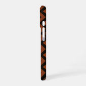 Coque iPhone 16 Orange and Brown Zigzag Pattern (Côté gauche)