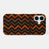 Coque iPhone 16 Orange and Brown Zigzag Pattern (Verso Horizontal)