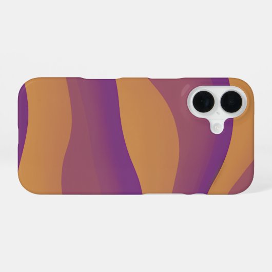 Coque iPhone 16 Orange and Purple Abstract Wave Pattern (Verso Horizontal)