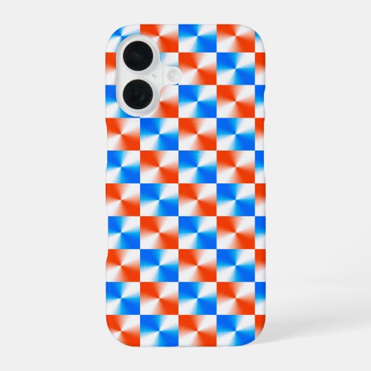 Coque iPhone 16 Orange et Bleu (Verso)