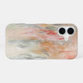 Coque iPhone 16 Orange Green Contemporary Abstract Design (Verso Horizontal)