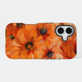 COQUE iPhone 16 ORANGE JAUNE CHUTE BLANCHE CHUTE FLEURS POPPY ANÉM (Verso Horizontal)