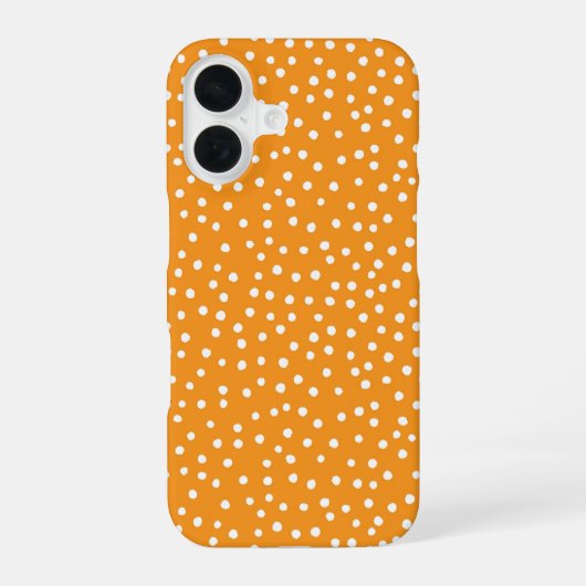 Coque iPhone 16 Orange Polka Dot Pattern Phone Case (Verso)