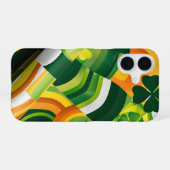 COQUE iPhone 16 ORANGE VERT JAUNE IRLANDE MOTIFS ABSTRAITS (Verso Horizontal)