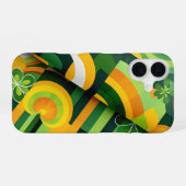 COQUE iPhone 16 ORANGE VERT JAUNE IRLANDE MOTIFS ABSTRAITS (Verso Horizontal)