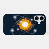 Coque iPhone 16 Orbite solaire rétro (Verso Horizontal)