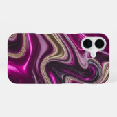 Coque iPhone 16 Orchidée Liquide Flux Holographique (Verso Horizontal)