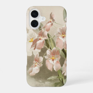 Coque iPhone 16 Orchidées blanches Fleur Illustration ancienne vin