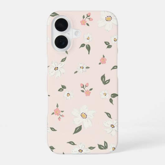 Coque iPhone 16 Original hand-drawn floral pattern iPhone case (Verso)