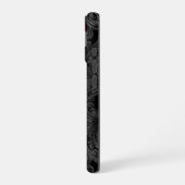 Coque iPhone 16 Ornement Goth Grey avec crâne (Côté gauche)