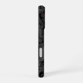 Coque iPhone 16 Ornement Goth Grey avec crâne (Côté droit)