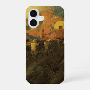 Coque iPhone 16 Ouest américain vintage, piste Overland par Johnso
