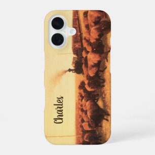 Coque iPhone 16 Ouest américain vintage, retenu par NH Trotter