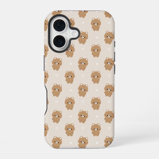 Coque iPhone 16 Ours Brun Grassouillet (Verso)