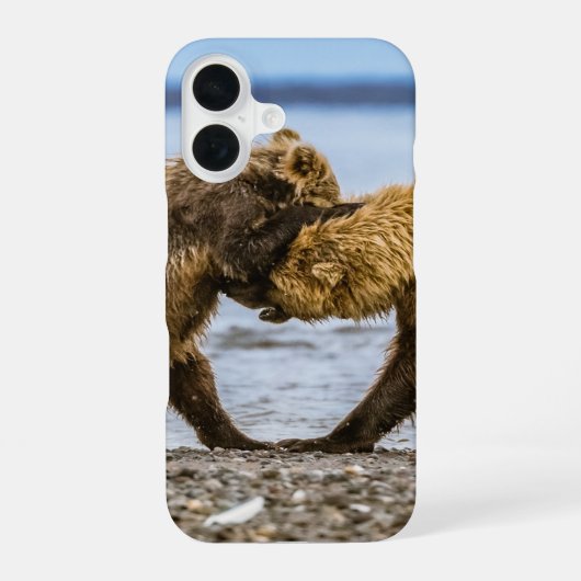 Coque iPhone 16 Ours bruns côtiers (Verso)