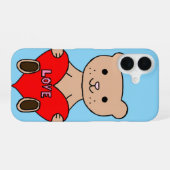 Coque iPhone 16 Ours mignon (Verso Horizontal)