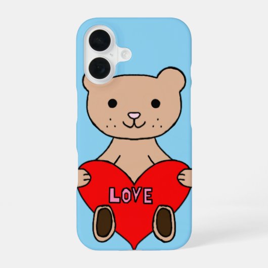 Coque iPhone 16 Ours mignon (Verso)